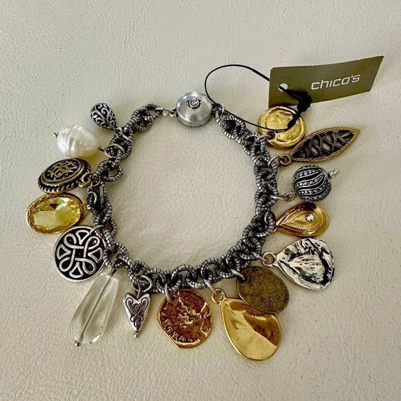 Chico’s charm bracelet on silver chain. - Picture 1 of 4